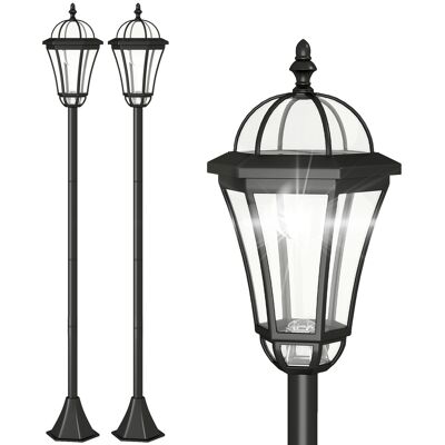 JHY DESIGN 2 Faroles Solares De Jardín, Duraderos, Para Caminos, 129 Cm, Led, Ip44 JHY DESIGN 2 Faroles Solares De Jardín, Duraderos, Para Caminos, 129 Cm, Led, Ip44