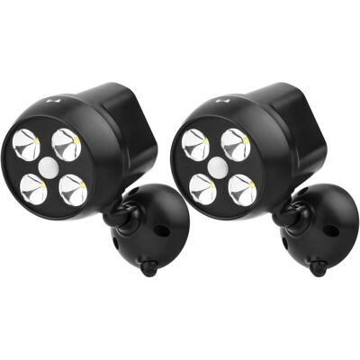 OEM Foco Exterior Inalámbrico, 2 Unidades, Detector De Movimiento Pir, 600 Lm, Resistente Al Agua Ip65, Negro. OEM Foco Exterior Inalámbrico, 2 Unidades, Detector De Movimiento Pir, 600 Lm, Resistente Al Agua Ip65, Negro.