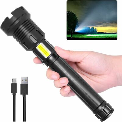 DPZO Linterna Led Extremadamente Potente, Led Cob De 90.000 Lúmenes, Linterna Táctica Militar Con Batería Usb De 10.000 Mah, Resistente Al Agua (ip65), 7 Modos De Luz, Función De Zoom Para Acampar, Hacer S DPZO Linterna Led Extremadamente Potente, Led Cob De 90.000 Lúmenes, Linterna Táctica Militar Con Batería Usb De 10.000 Mah, Resistente Al Agua (ip65), 7 Modos De Luz, Función De Zoom Para Acampar, Hacer S