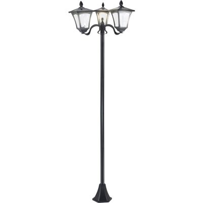 JHY DESIGN Farol Solar De Jardín De 3 Luces, Baliza Led De 120 Lúmenes, Ip44, Acero Inoxidable 201, Negro, 51,5 X 47 X 182,5 Cm JHY DESIGN Farol Solar De Jardín De 3 Luces, Baliza Led De 120 Lúmenes, Ip44, Acero Inoxidable 201, Negro, 51,5 X 47 X 182,5 Cm