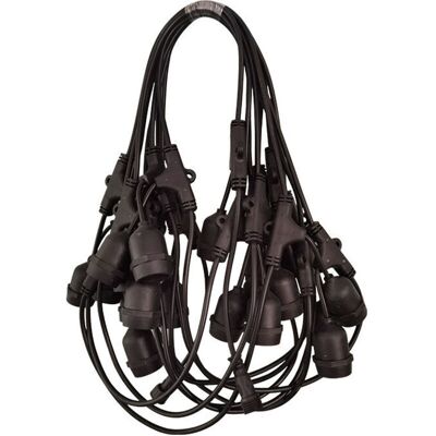 OEM Guirnalda De Luces Exteriores Negras De 10 M – 20 Portalámparas E27 – Grado De Protección Ip44 – Cable Redondo De Goma Resistente A La Intemperie -crezuo OEM Guirnalda De Luces Exteriores Negras De 10 M – 20 Portalámparas E27 – Grado De Protección Ip44 – Cable Redondo De Goma Resistente A La Intemperie -crezuo