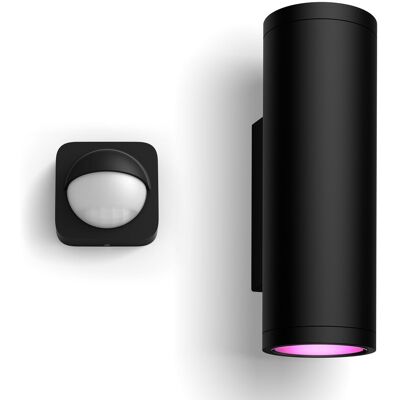 Philips Hue Appear Aplique De Pared Exterior Up & Down (negro) Luz Blanca Y De Color - Incl. Sensor De Movimiento Exterior - White And Color Ambiance Philips Hue Appear Aplique De Pared Exterior Up & Down (negro) Luz Blanca Y De Color - Incl. Sensor De Movimiento Exterior - White And Color Ambiance