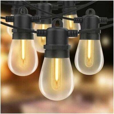 OEM Guirnalda De Luces Led Para Exteriores De 15 M Con 15 Bombillas E27 S14, Luces De Plástico Impermeables Ip44 Para Jardín, Patio, Terraza, Navidad. OEM Guirnalda De Luces Led Para Exteriores De 15 M Con 15 Bombillas E27 S14, Luces De Plástico Impermeables Ip44 Para Jardín, Patio, Terraza, Navidad.