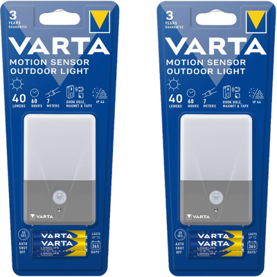 OEM Lámpara Led Varta Con Sensor De Movimiento, Funciona Con Pilas Aaa, 40 Lm, Para Exteriores Ip44 X2 OEM Lámpara Led Varta Con Sensor De Movimiento, Funciona Con Pilas Aaa, 40 Lm, Para Exteriores Ip44 X2