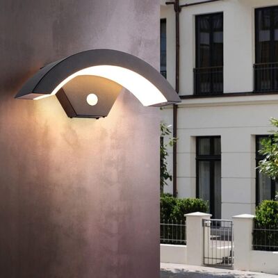 ANGEL CERDA Aplique De Pared Led Moderno De 18 W, Para Uso Interior/exterior, De Color Negro, Con Detector De Movimiento. ANGEL CERDA Aplique De Pared Led Moderno De 18 W, Para Uso Interior/exterior, De Color Negro, Con Detector De Movimiento.