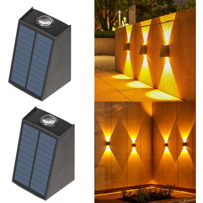 OEM Juego De 2 Luces Solares Para Exteriores, Iluminación Ambiental Decorativa Para Patio Y Jardín, Aplique De Pared Impermeable, Iluminación Hacia Arriba Y Hacia Abajo - Luz Amarilla OEM Juego De 2 Luces Solares Para Exteriores, Iluminación Ambiental Decorativa Para Patio Y Jardín, Aplique De Pared Impermeable, Iluminación Hacia Arriba Y Hacia Abajo - Luz Amarilla