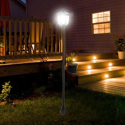 PZCC Lámpara De Pie Solar Para Exteriores, Linterna Led Clásica, 60 Lúmenes Máx. Dimensiones: 26 Cm De Largo X 26 Cm De Ancho X 177 Cm De Alto, Color Negro. PZCC Lámpara De Pie Solar Para Exteriores, Linterna Led Clásica, 60 Lúmenes Máx. Dimensiones: 26 Cm De Largo X 26 Cm De Ancho X 177 Cm De Alto, Color Negro.