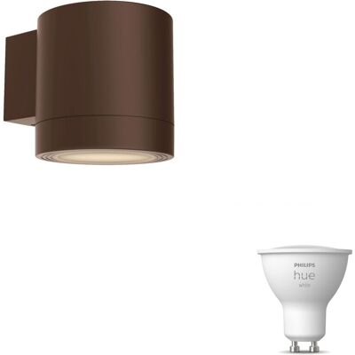 Philips Hue Fylx Aplique De Pared Exterior Down Gu10 (marrón) Luz Blanca Cálida - Hue White Philips Hue Fylx Aplique De Pared Exterior Down Gu10 (marrón) Luz Blanca Cálida - Hue White