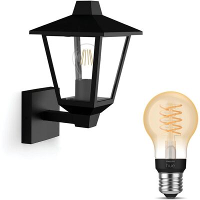 Philips Hue Kinno Aplique De Pared Exterior Up E27 (negro) Luz Blanca Cálida - White Filament Philips Hue Kinno Aplique De Pared Exterior Up E27 (negro) Luz Blanca Cálida - White Filament