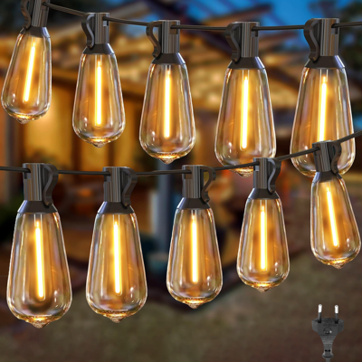 LZBARGON Cadena De Luces Para Exteriores De 7,6 M, Luz De Jardín Impermeable Ip45 Con 25+1 Bombillas Led St38, Luces Decorativas Navideñas Para Exteriores LZBARGON Cadena De Luces Para Exteriores De 7,6 M, Luz De Jardín Impermeable Ip45 Con 25+1 Bombillas Led St38, Luces Decorativas Navideñas Para Exteriores