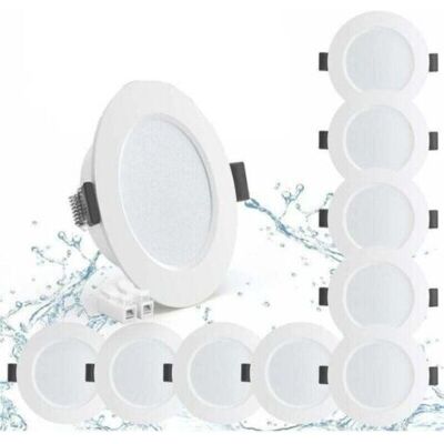 OEM Paquete De 10 Focos Led Empotrables De 5w, Ip44, Luz Blanca Neutra 4000k, Iluminación Impermeable, 450lm, Diseño Extraplano De 25 Mm Para Baños. OEM Paquete De 10 Focos Led Empotrables De 5w, Ip44, Luz Blanca Neutra 4000k, Iluminación Impermeable, 450lm, Diseño Extraplano De 25 Mm Para Baños.