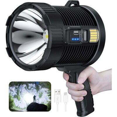 DPZO Linterna Frontal Recargable De 100.000 Lúmenes, Foco Solar Grande Y Ultrabrillante Para Uso En Exteriores Con Lámpara Cob, 6 Modos, Resistente Al Agua Ipx5 (negro). DPZO Linterna Frontal Recargable De 100.000 Lúmenes, Foco Solar Grande Y Ultrabrillante Para Uso En Exteriores Con Lámpara Cob, 6 Modos, Resistente Al Agua Ipx5 (negro).