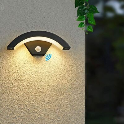 OEM Aplique Led De Exterior De 24 W Con Protección Ip65 Y Detector De Movimiento – Diseño En Forma De Media Luna En Aluminio Color Antracita. OEM Aplique Led De Exterior De 24 W Con Protección Ip65 Y Detector De Movimiento – Diseño En Forma De Media Luna En Aluminio Color Antracita.