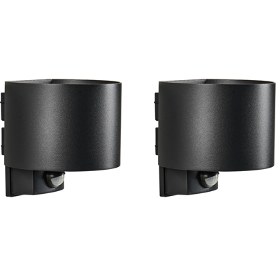 BELIANI Conjunto De 2 Lámparas Led De Pared Exterior Con Sensor De Movimiento Iluminación Moderna De Aluminio Negro Moray BELIANI Conjunto De 2 Lámparas Led De Pared Exterior Con Sensor De Movimiento Iluminación Moderna De Aluminio Negro Moray