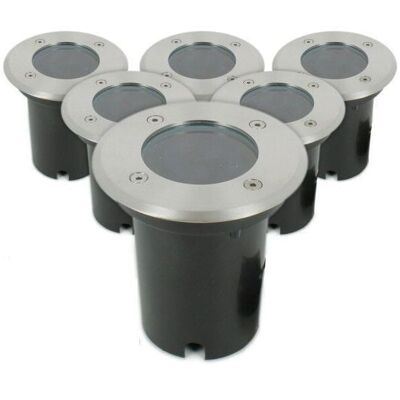 ARUM LIGHTING Conjunto de 6 focos de suelo en acero inoxidable - IP67 ARUM LIGHTING Conjunto de 6 focos de suelo en acero inoxidable - IP67
