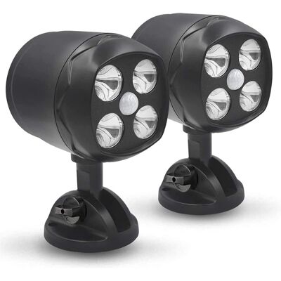 OEM Juego De 2 Focos Led Impermeables Con Detector De Movimiento Pir (4 Focos) Para Iluminación De Seguridad Exterior. OEM Juego De 2 Focos Led Impermeables Con Detector De Movimiento Pir (4 Focos) Para Iluminación De Seguridad Exterior.