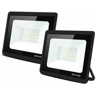 OEM Juego De 2 Focos Led Exteriores De 30 W, Luz Blanca Fría, Resistentes Al Agua Ip66 Para Jardín -crezuo OEM Juego De 2 Focos Led Exteriores De 30 W, Luz Blanca Fría, Resistentes Al Agua Ip66 Para Jardín -crezuo