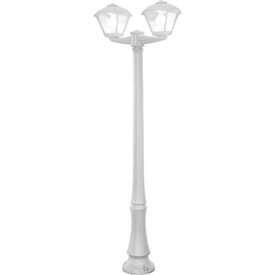 FUMAGALLI Farola Dario 2xe27 8,5w Con Pulsador Cct (3colores) Ip55 L.63xan.24xal.220cm Resinablanca FUMAGALLI Farola Dario 2xe27 8,5w Con Pulsador Cct (3colores) Ip55 L.63xan.24xal.220cm Resinablanca