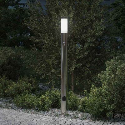 Vidaxl Baliza Luminosa Con Sensor Y Toma De Corriente, 110 Cm, Acero Inoxidable, Ip44 Vidaxl Baliza Luminosa Con Sensor Y Toma De Corriente, 110 Cm, Acero Inoxidable, Ip44