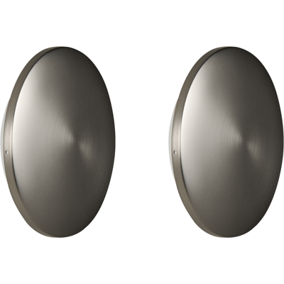 BELIANI Conjunto De 2 Lámparas Led De Pared Exterior Redondas Iluminación Moderna De Aluminio Plateado Buckie BELIANI Conjunto De 2 Lámparas Led De Pared Exterior Redondas Iluminación Moderna De Aluminio Plateado Buckie