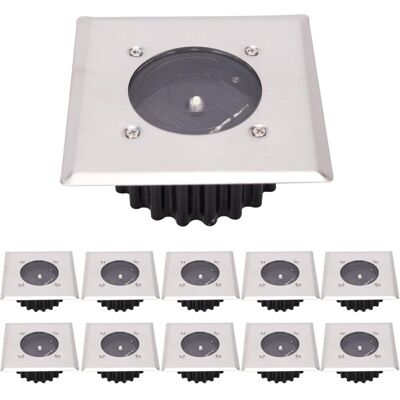 ENLENK Pack De 10 Luces Led Solares Para Suelo, Iluminación Exterior, Farolas, Luces Empotradas, Impermeables Ip65 (blanco Frío) ENLENK Pack De 10 Luces Led Solares Para Suelo, Iluminación Exterior, Farolas, Luces Empotradas, Impermeables Ip65 (blanco Frío)
