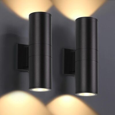 OEM Apliques De Pared Para Exteriores (juego De 2), Luces Led Cilíndricas Con Iluminación Superior E Inferior Integrada, 24 W 3000 K, Aluminio Moderno, Apliques De Pared Para Exteriores Impermeables, Adec OEM Apliques De Pared Para Exteriores (juego De 2), Luces Led Cilíndricas Con Iluminación Superior E Inferior Integrada, 24 W 3000 K, Aluminio Moderno, Apliques De Pared Para Exteriores Impermeables, Adec