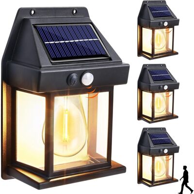 OEM Luz Solar Exterior Jardin, 4 Packs Farolas Solares Exterior Con Sensor De Movimiento, 3 Modos Aplique Solar De Tungsteno Impermeable Ip65 Para Garaje Jardín Patio Caminos, Blanco Cálido OEM Luz Solar Exterior Jardin, 4 Packs Farolas Solares Exterior Con Sensor De Movimiento, 3 Modos Aplique Solar De Tungsteno Impermeable Ip65 Para Garaje Jardín Patio Caminos, Blanco Cálido