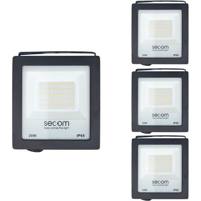 SECOM Pack 4 Proyectores Led Tenko Eco 20w 2000lm Ip65 14.4x4.5x15.6cm SECOM Pack 4 Proyectores Led Tenko Eco 20w 2000lm Ip65 14.4x4.5x15.6cm