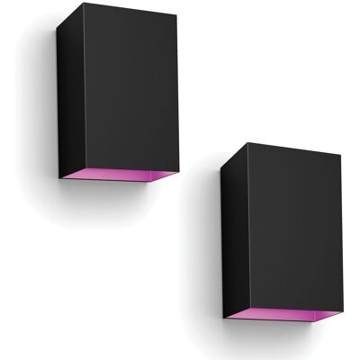 Philips Hue Resonate Aplique De Pared Exterior Up & Down (negro) - 2 Unidades Luz Blanca Y De Color - White And Color Ambiance Philips Hue Resonate Aplique De Pared Exterior Up & Down (negro) - 2 Unidades Luz Blanca Y De Color - White And Color Ambiance