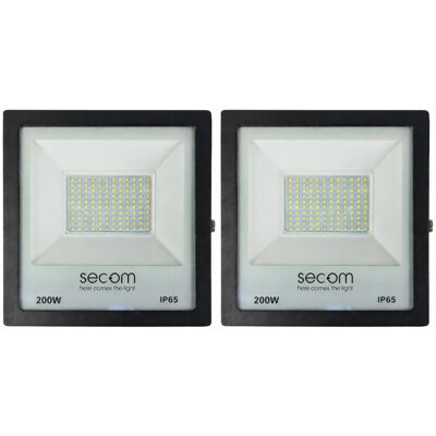 SECOM Pack 2 Proyectores Led Tenkos2 200w 20000lm Ip65 33x7x42cm 3000k SECOM Pack 2 Proyectores Led Tenkos2 200w 20000lm Ip65 33x7x42cm 3000k