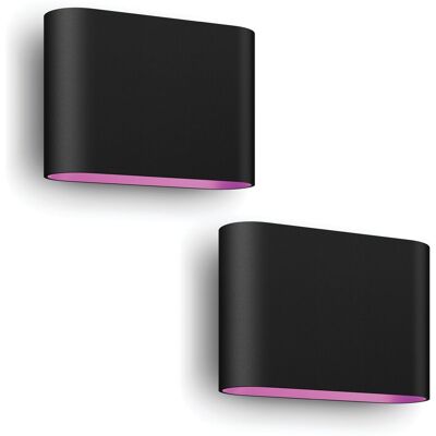 Philips Hue Dymera Aplique De Pared Exterior Up & Down (negro) - 2 Unidades Luz Blanca Y De Color - White And Color Ambiance Philips Hue Dymera Aplique De Pared Exterior Up & Down (negro) - 2 Unidades Luz Blanca Y De Color - White And Color Ambiance