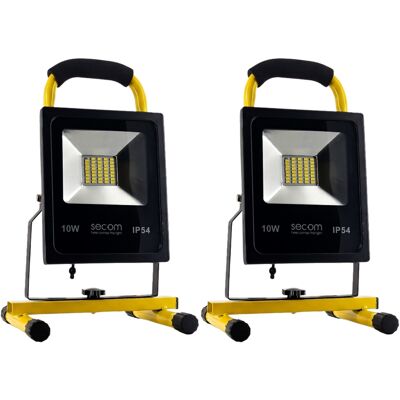 SECOM Pack 2 Proyectores Led Provit Portátil Con Batería Recargable 10w SECOM Pack 2 Proyectores Led Provit Portátil Con Batería Recargable 10w