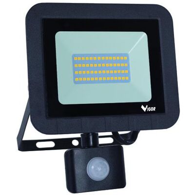 Proyector Led Vigor Lumy-50s, Negro Con Sensor L.nat, 50w 5700lm Proyector Led Vigor Lumy-50s, Negro Con Sensor L.nat, 50w 5700lm