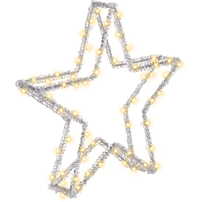 BELIANI Decoración Led De Navidad Estrella Accesorio Interior Exterior Luces Led Iluminación Metal Blanco Simo BELIANI Decoración Led De Navidad Estrella Accesorio Interior Exterior Luces Led Iluminación Metal Blanco Simo