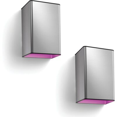 Philips Hue Resonate Aplique De Pared Exterior Up & Down (acero Inoxidable) - 2 Unidades Luz Blanca Y De Color - White And Color Ambiance Philips Hue Resonate Aplique De Pared Exterior Up & Down (acero Inoxidable) - 2 Unidades Luz Blanca Y De Color - White And Color Ambiance