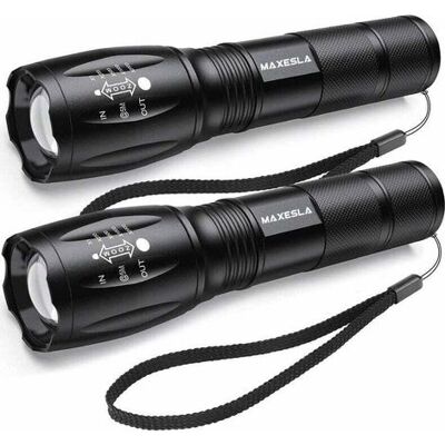 OEM Linterna Led Ultra Potente De 2000 Lúmenes, Resistente Al Agua Ip65, Con Zoom Y 5 Modos De Iluminación (paquete De 2). OEM Linterna Led Ultra Potente De 2000 Lúmenes, Resistente Al Agua Ip65, Con Zoom Y 5 Modos De Iluminación (paquete De 2).