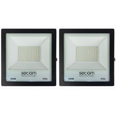 SECOM Pack 2 Proyectores Led Tenkos2 100w 10000lm Ip65 26.5x5x29cm Negr SECOM Pack 2 Proyectores Led Tenkos2 100w 10000lm Ip65 26.5x5x29cm Negr