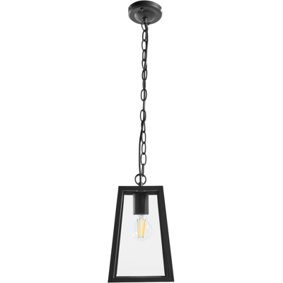 BELIANI Lámpara Colgante Moderna De Exterior Iluminación Decorativa Para Jardín Estructura De Aluminio Mate Pantalla De Vidrio Negro Volarja BELIANI Lámpara Colgante Moderna De Exterior Iluminación Decorativa Para Jardín Estructura De Aluminio Mate Pantalla De Vidrio Negro Volarja