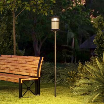 PZCC Lámpara Solar De Jardín De 184 Cm De Altura, Linterna Led Exterior Ip44, Color Negro. PZCC Lámpara Solar De Jardín De 184 Cm De Altura, Linterna Led Exterior Ip44, Color Negro.