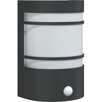 vidaXL Lámpara de Pared Exterior con Sensor Acero Inoxidable Negro - Farol de Pared vidaXL Lámpara de Pared Exterior con Sensor Acero Inoxidable Negro - Farol de Pared