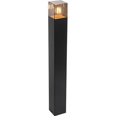 Moderno Lámpara De Pie De Exterior Negra 70 Cm Ip44 Con Cristal Ahumado - Denmark Aluminio /plástico Alargada Adecuado Para Led Max. 1 X 15 Watt - Qazqa Moderno Lámpara De Pie De Exterior Negra 70 Cm Ip44 Con Cristal Ahumado - Denmark Aluminio /plástico Alargada Adecuado Para Led Max. 1 X 15 Watt - Qazqa