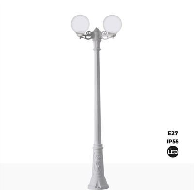 Farola Doble Led Exterior Fumagalli Gigi Bisso Globe' 2xe27 - Blanco Farola Doble Led Exterior Fumagalli Gigi Bisso Globe' 2xe27 - Blanco