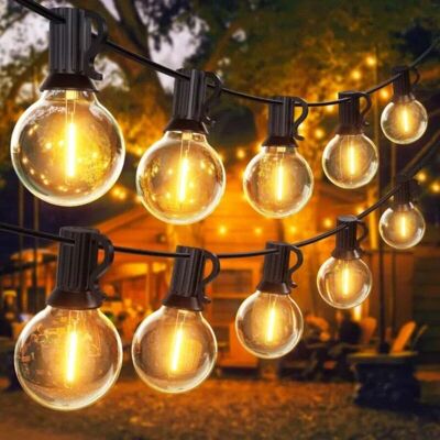 OEM Guirnalda De Luces Exteriores De 30 M, Guirnalda De Luces Exteriores Con 50+2 Bombillas Led G40, Resistente Al Agua Ip45, Luz Blanca Cálida. OEM Guirnalda De Luces Exteriores De 30 M, Guirnalda De Luces Exteriores Con 50+2 Bombillas Led G40, Resistente Al Agua Ip45, Luz Blanca Cálida.