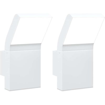 HELLOSHOP26 Juego De 2 Apliques Led De Exterior Resistentes A La Intemperie 10 X 15 X 22 Cm Aluminio Blanco 020056588 HELLOSHOP26 Juego De 2 Apliques Led De Exterior Resistentes A La Intemperie 10 X 15 X 22 Cm Aluminio Blanco 020056588