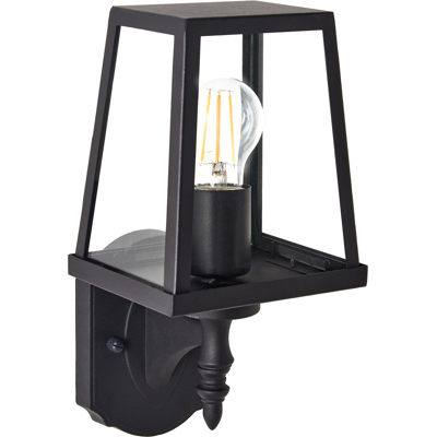 BELIANI Lámpara De Pared Moderna Para Exterior Aplique De Metal Hierro Vidrio Negro Mate Hezir BELIANI Lámpara De Pared Moderna Para Exterior Aplique De Metal Hierro Vidrio Negro Mate Hezir