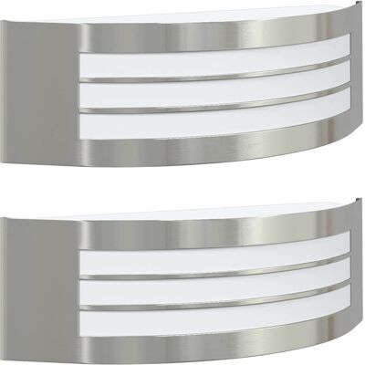HELLOSHOP26 Juego De 2 Apliques De Exterior Modernos 32 X 10 X 10 Cm Iluminación Minimalista Fiable En Acero Inoxidable Plateado 020056524 HELLOSHOP26 Juego De 2 Apliques De Exterior Modernos 32 X 10 X 10 Cm Iluminación Minimalista Fiable En Acero Inoxidable Plateado 020056524