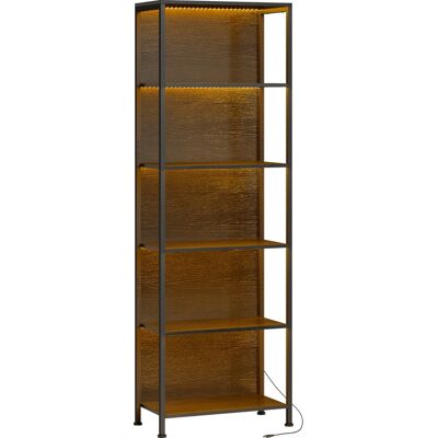JHY DESIGN Librería De 5 Niveles Con Iluminación Led, 7 Colores De Luz, Para Salón, 60 X 30 X 179 Cm, Negra. JHY DESIGN Librería De 5 Niveles Con Iluminación Led, 7 Colores De Luz, Para Salón, 60 X 30 X 179 Cm, Negra.