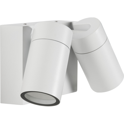 BELIANI Lámpara De Pared Exterior Estilo Moderno Con 2 Focos De Aluminio Blanco Holms BELIANI Lámpara De Pared Exterior Estilo Moderno Con 2 Focos De Aluminio Blanco Holms
