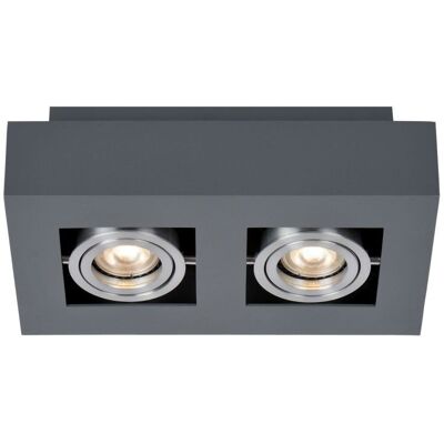 Italux - Casemiro - Modern Aluminio Negro Montado En Superficie 2 Luces, Gu10 Italux - Casemiro - Modern Aluminio Negro Montado En Superficie 2 Luces, Gu10