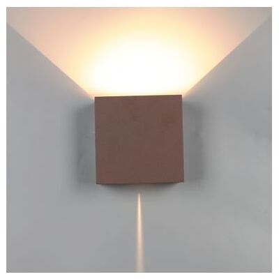Mantra Aplique Led Exterior Cuadrado Davos Xl Corten, 2x10w 20w 2700k Dimmable 1830lm Mantra Aplique Led Exterior Cuadrado Davos Xl Corten, 2x10w 20w 2700k Dimmable 1830lm